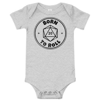 Born To Roll Baby Onesie - Dungeons & Dragons Baby Bodysuit Baby Bodysuit Athletic Heather / 3-6m