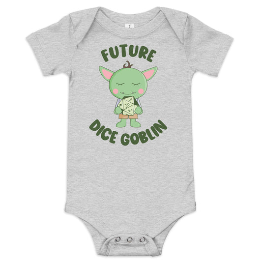 Future Dice Goblin Baby Onesie - Cute D&D Inspired Outfit for Infants Baby Bodysuit Athletic Heather / 3-6m