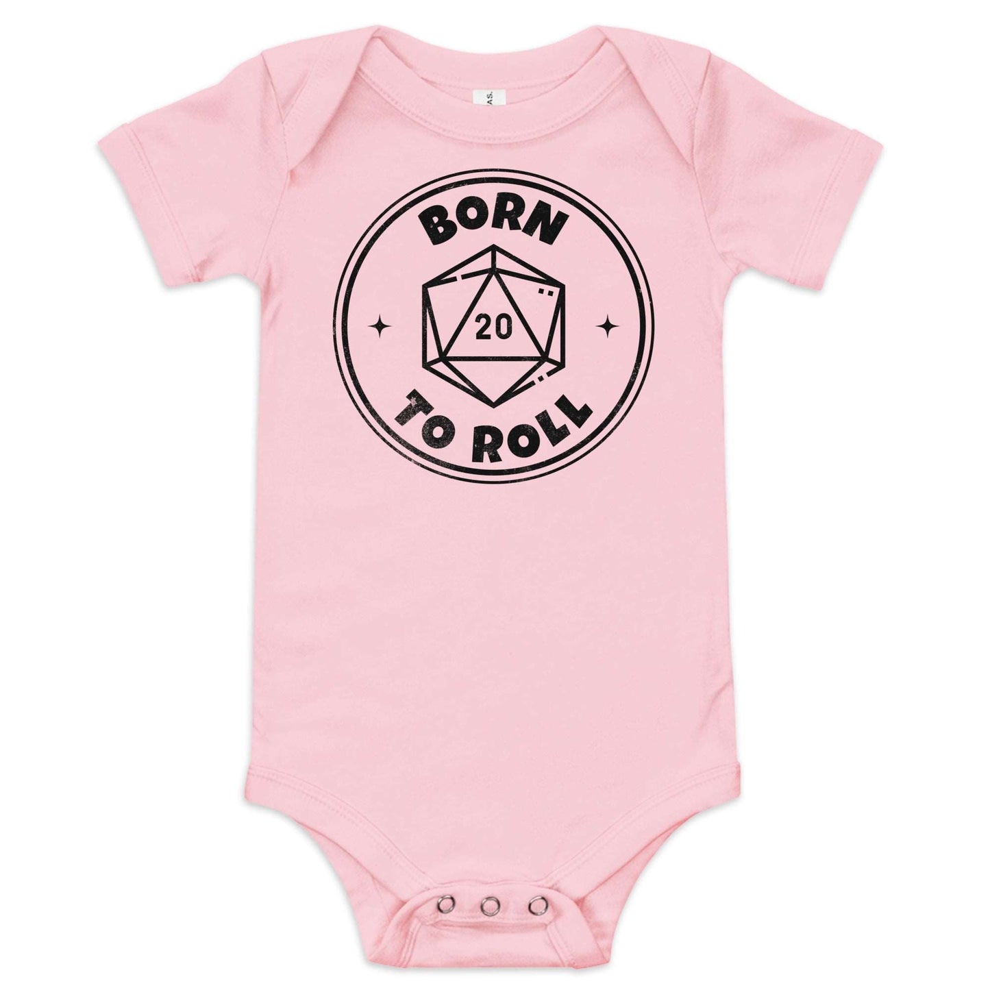 Born To Roll Baby Onesie - Dungeons & Dragons Baby Bodysuit Baby Bodysuit Pink / 3-6m