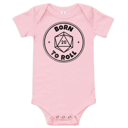 Born To Roll Baby Onesie - Dungeons & Dragons Baby Bodysuit Baby Bodysuit Pink / 3-6m