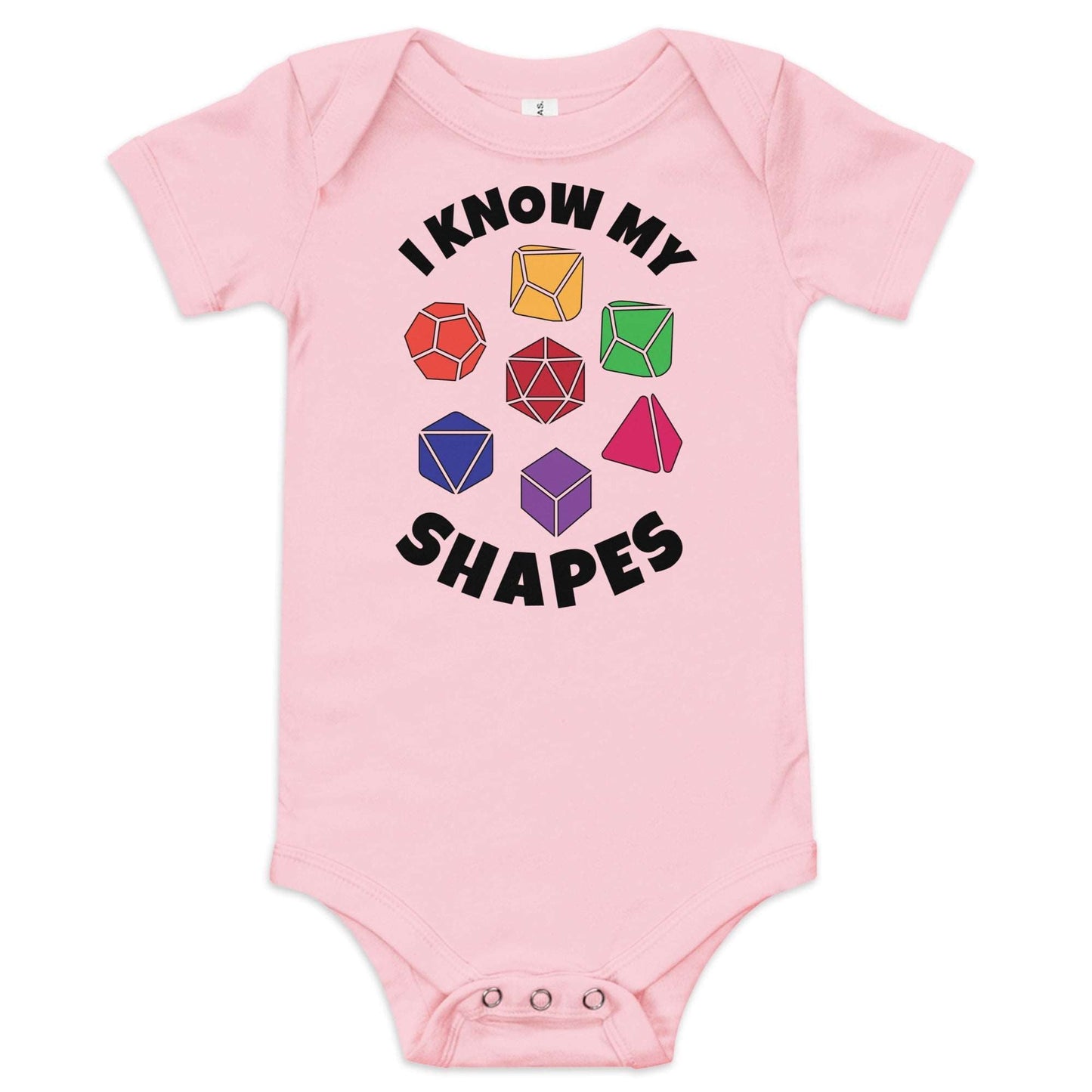 I Know My Shapes DnD Baby Onesie Bodysuit Baby Bodysuit Pink / 3-6m