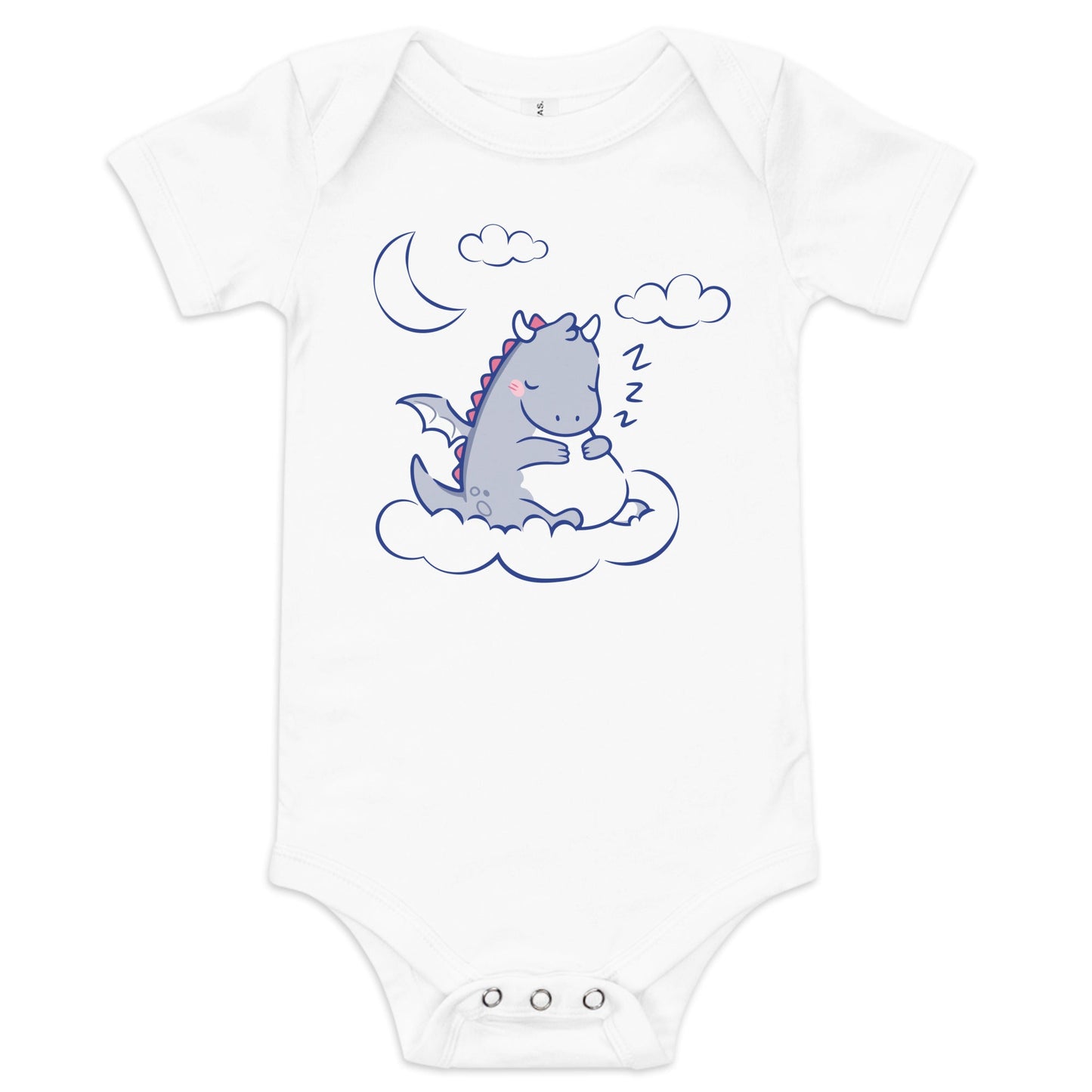 Sleeping Dragon Baby Onesie – Cute Fantasy Themed Infant Bodysuit Baby Bodysuit White / 3-6m
