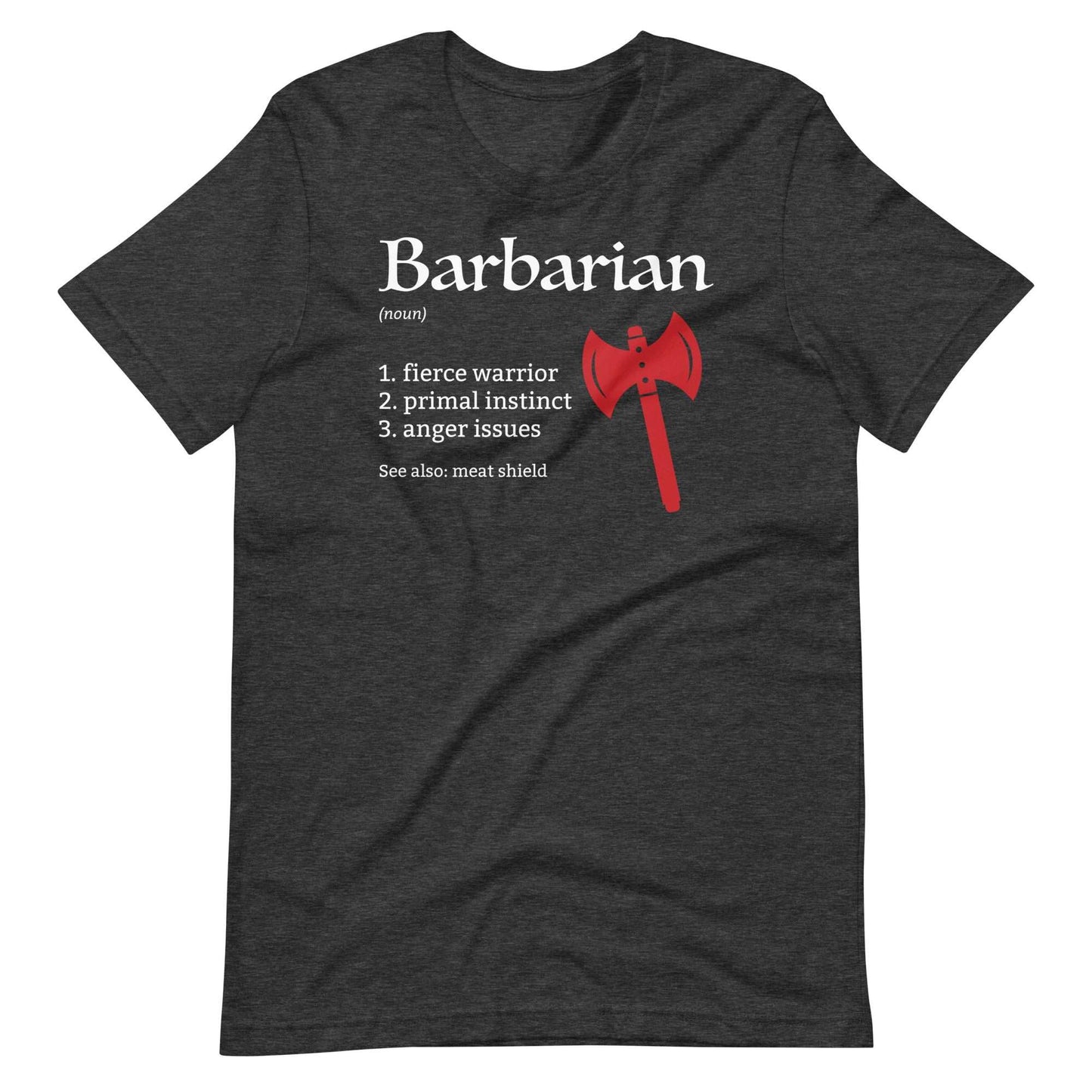 Printify T-Shirt Dark Grey Heather / S Barbarian Class Definition T-Shirt