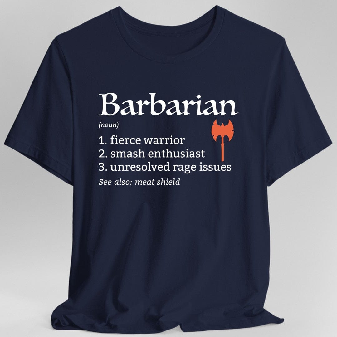 Printify T-Shirt Navy / S Barbarian Class Definition T-Shirt