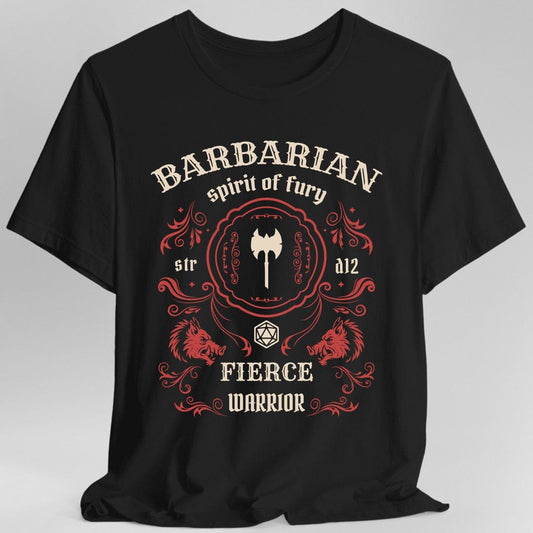 Printify T-Shirt Black / S Barbarian Class Vintage Label T-Shirt