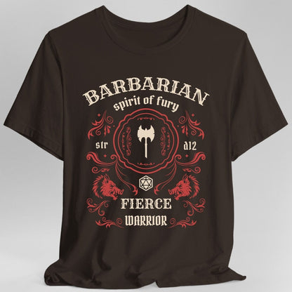 Printify T-Shirt Dark Chocolate / S Barbarian Class Vintage Label T-Shirt