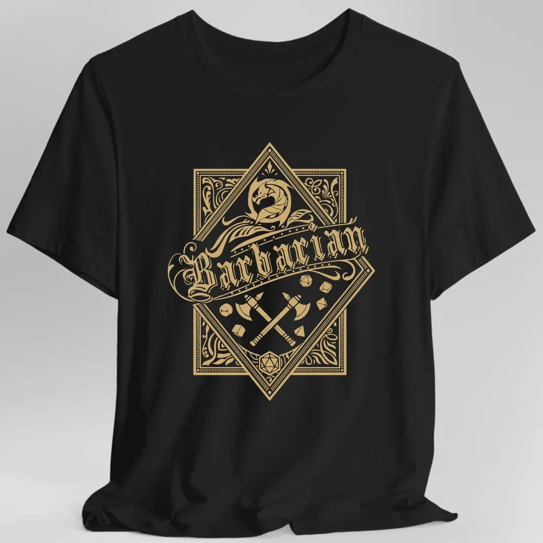 Printify T-Shirt Black / S Barbarian D&D Class Emblem T-shirt
