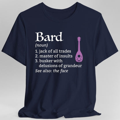Printify T-Shirt Navy / S Bard Class Definition D&D T-Shirt
