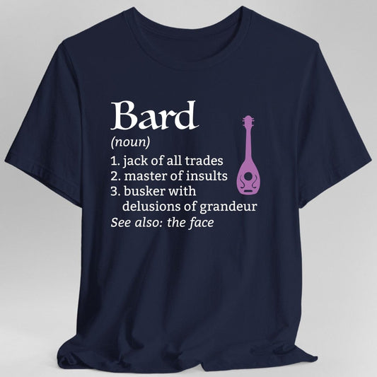 Printify T-Shirt Navy / S Bard Class Definition D&D T-Shirt