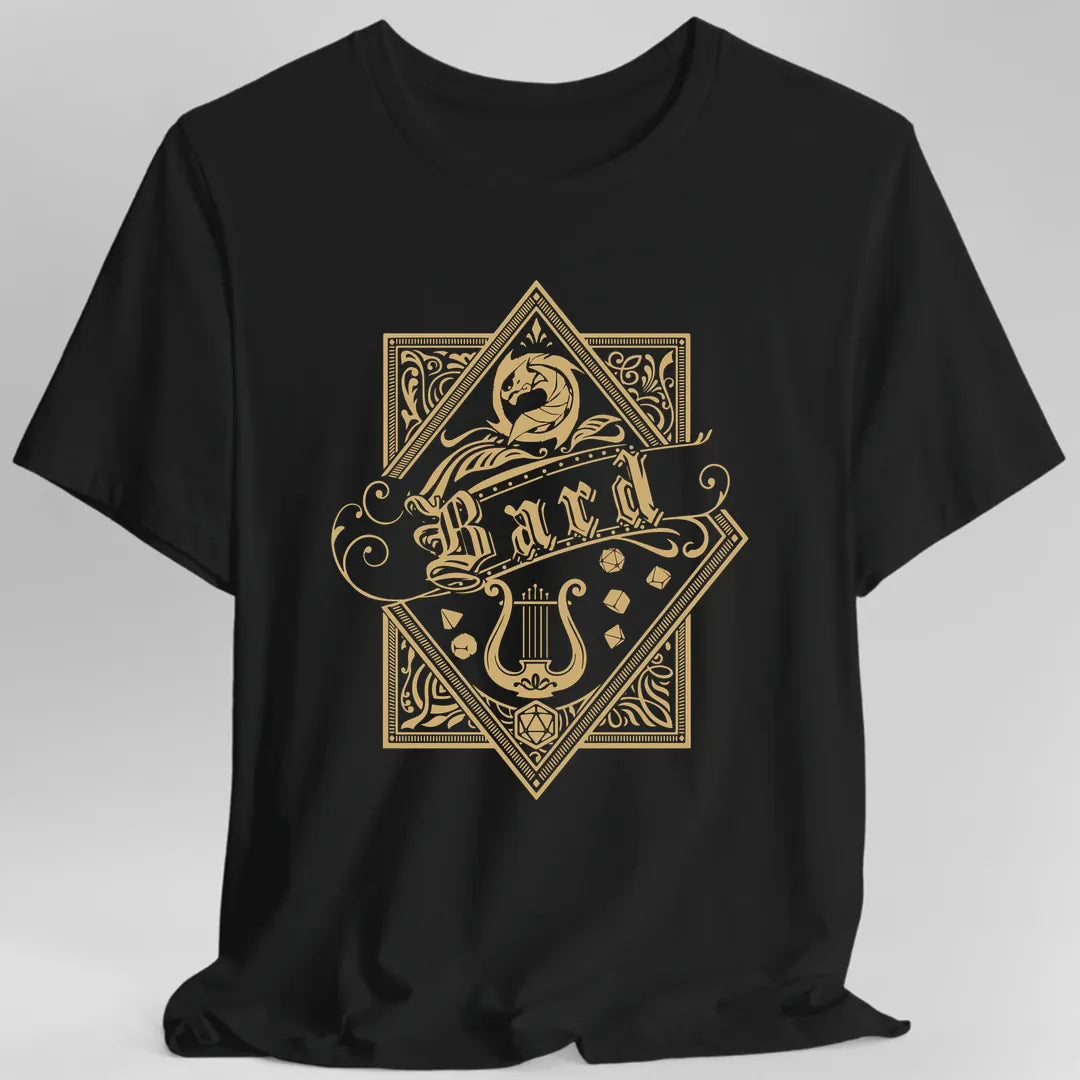 Printify T-Shirt Black / S Bard D&D Class Emblem T-shirt