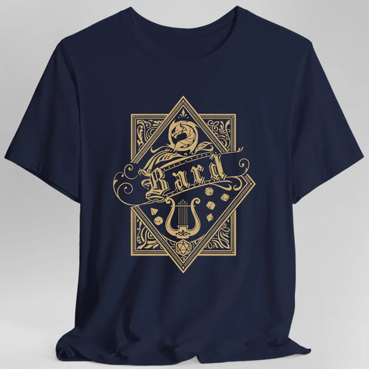 Printify T-Shirt Navy / S Bard D&D Class Emblem T-shirt