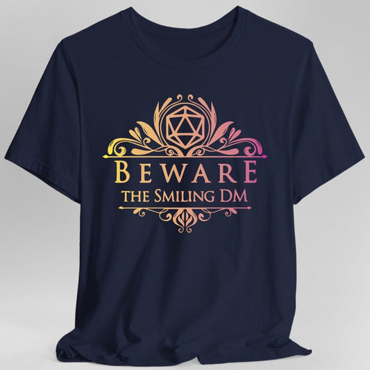 Printify T-Shirt Navy / S Beware the Smiling DM Shirt