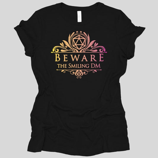 Printify T-Shirt Black / S Beware the Smiling DM Women's Shirt