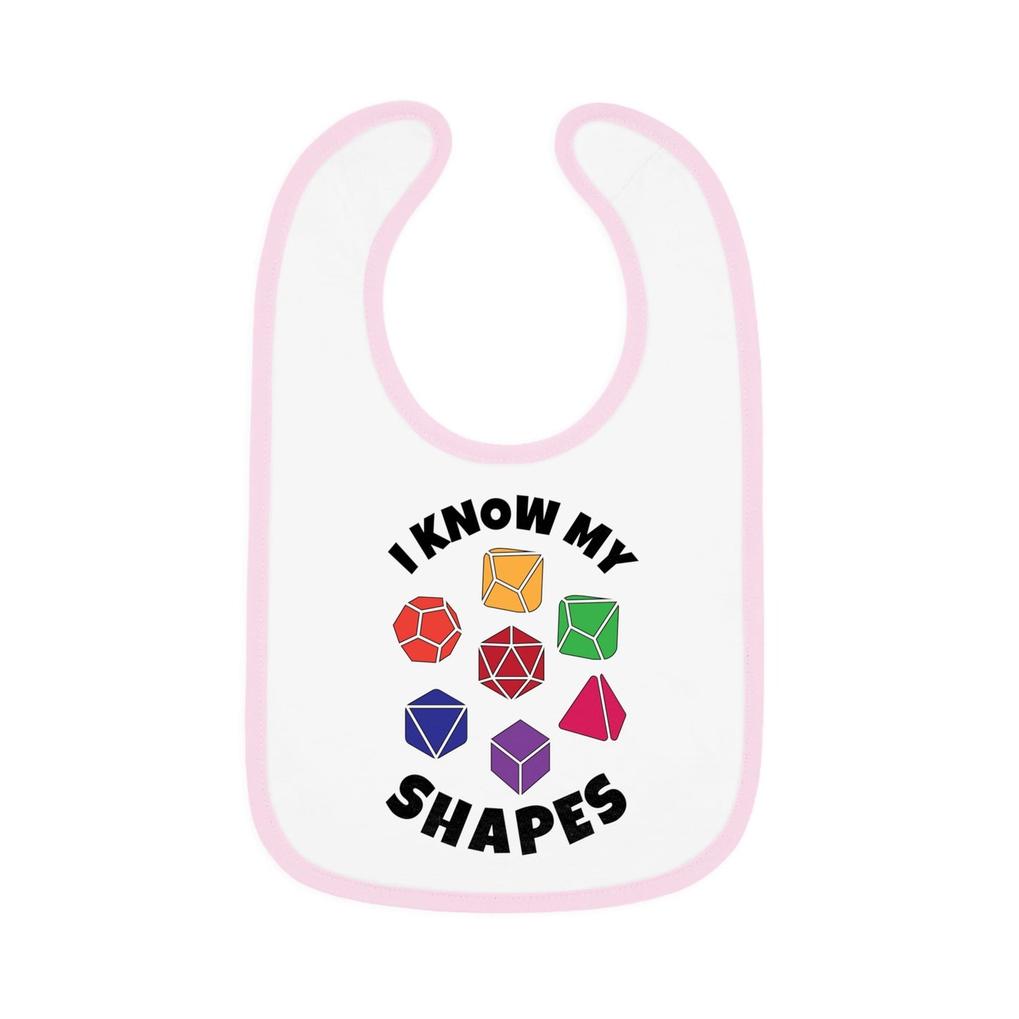 I Know My Shapes Baby Bib - Dungeons & Dragons Baby Gift Bib White/Pink / One size