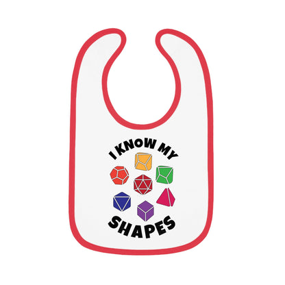 I Know My Shapes Baby Bib - Dungeons & Dragons Baby Gift Bib White/Red / One size