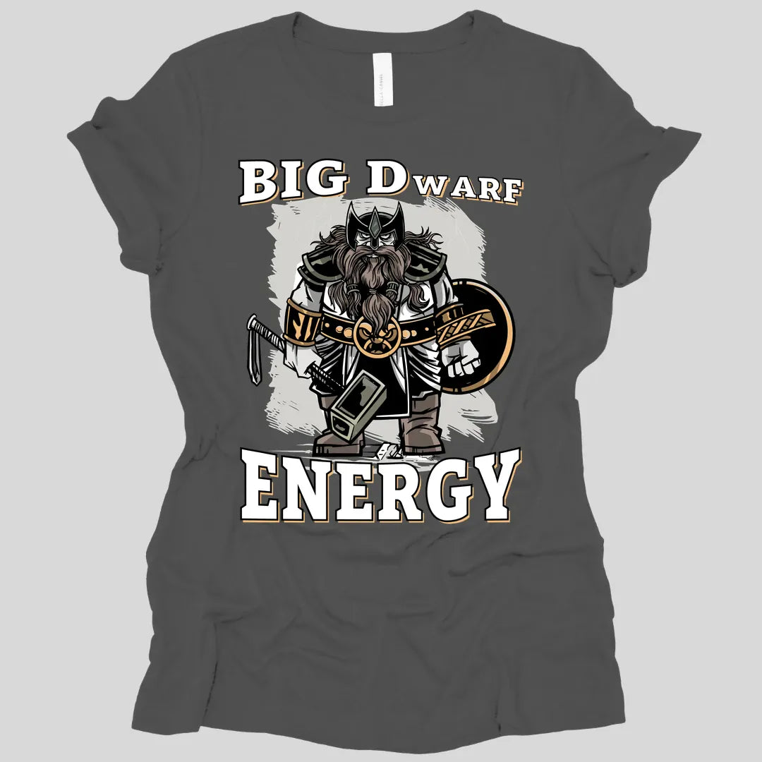 Printify T-Shirt Asphalt / S Big D (Dwarf) Energy Fantasy Dwarf Women's T-shirt