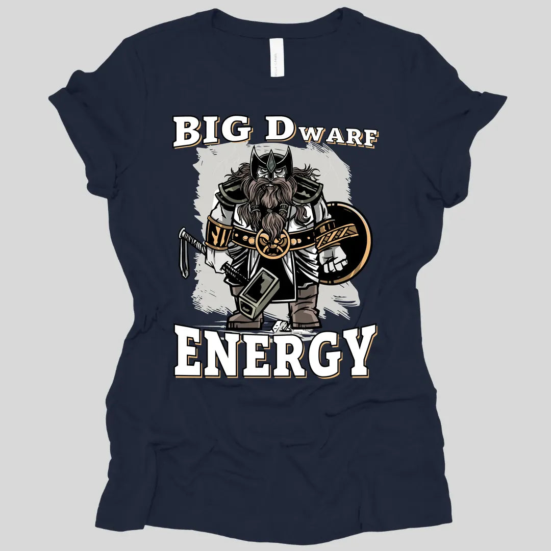 Printify T-Shirt Navy / S Big D (Dwarf) Energy Fantasy Dwarf Women's T-shirt