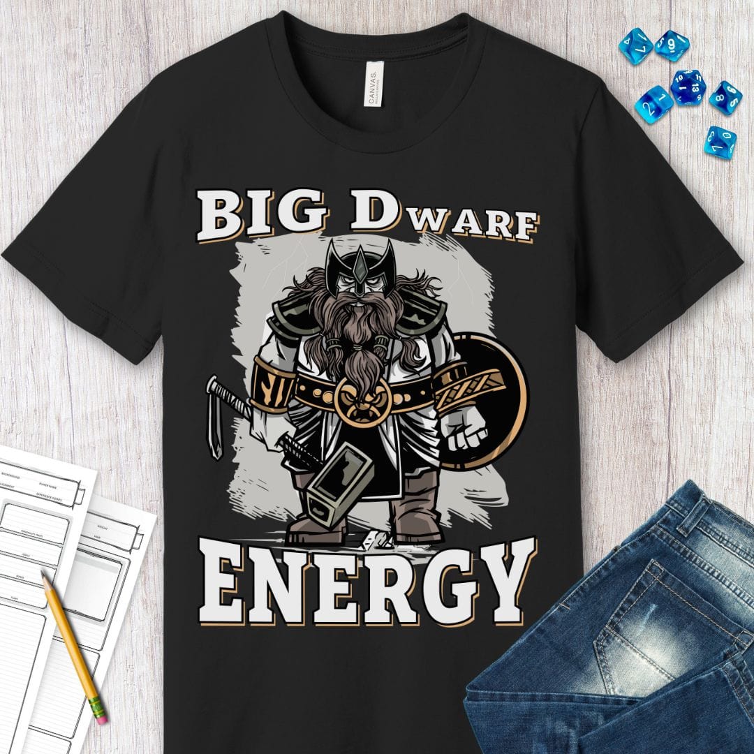 Printify T-Shirt Big D (Dwarf) Energy T-Shirt