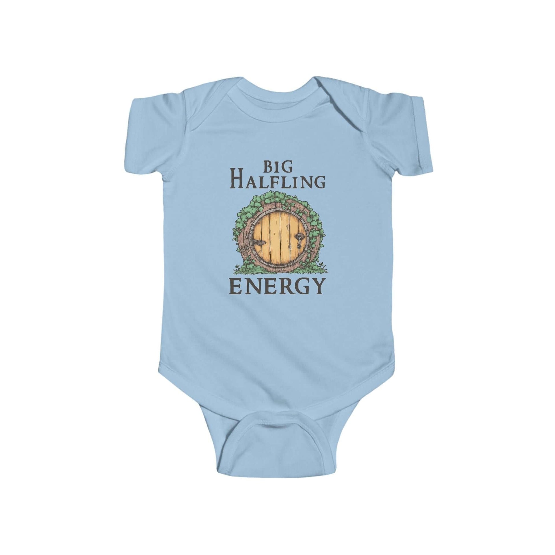 Printify Kids clothes Light Blue / NB (0-3M) Big Halfling Energy LOTR Baby Bodysuit