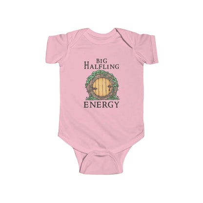 Printify Kids clothes Pink / NB (0-3M) Big Halfling Energy LOTR Baby Bodysuit