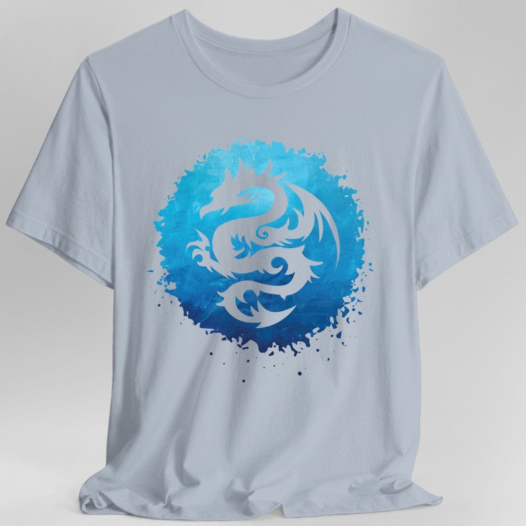 Printify T-Shirt Light Blue / S Blue Dragon Silhouette T-Shirt
