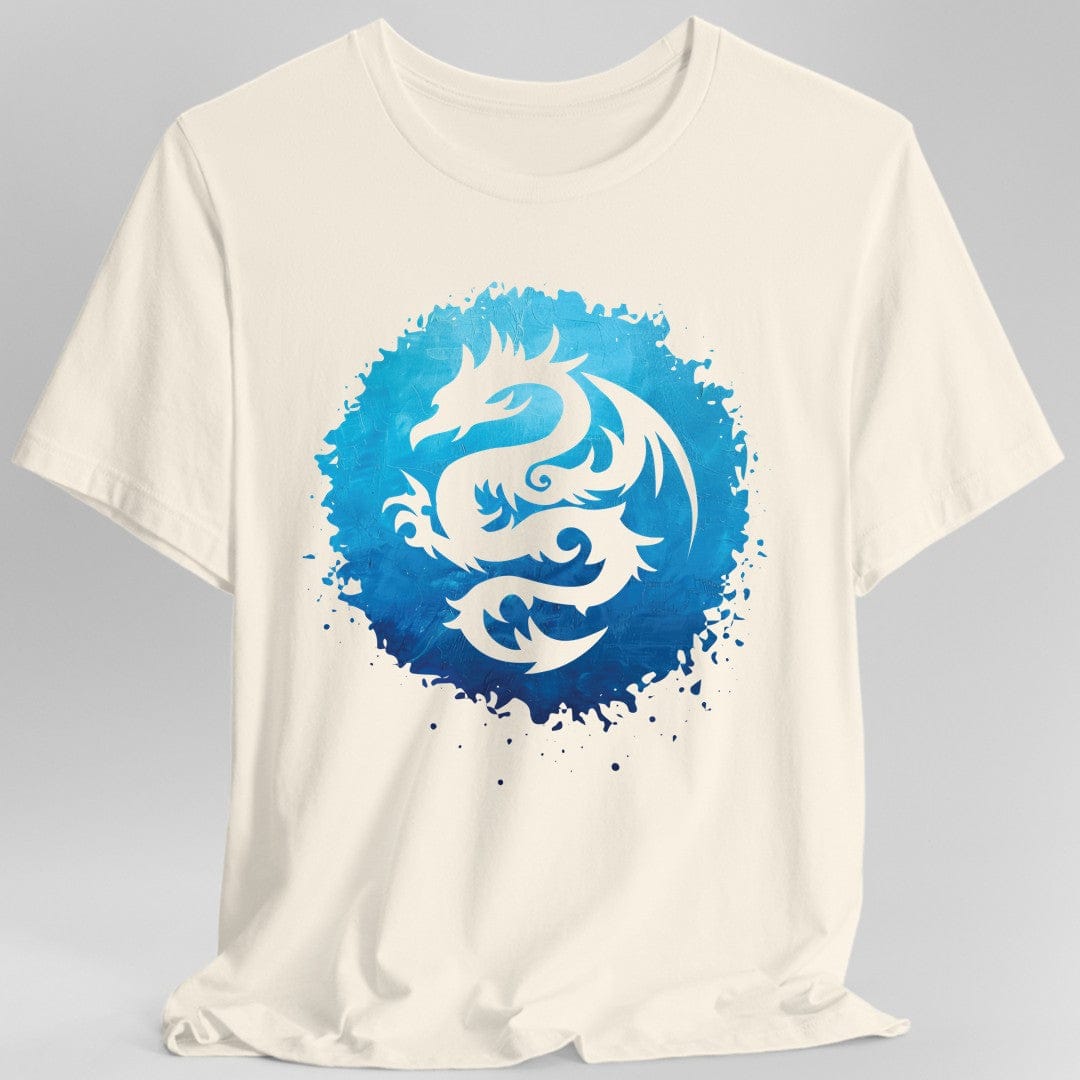 Printify T-Shirt Natural / S Blue Dragon Silhouette T-Shirt