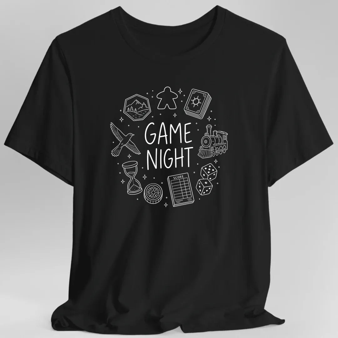 Printify T-Shirt Black / S Board Game Night Doodle T-shirt