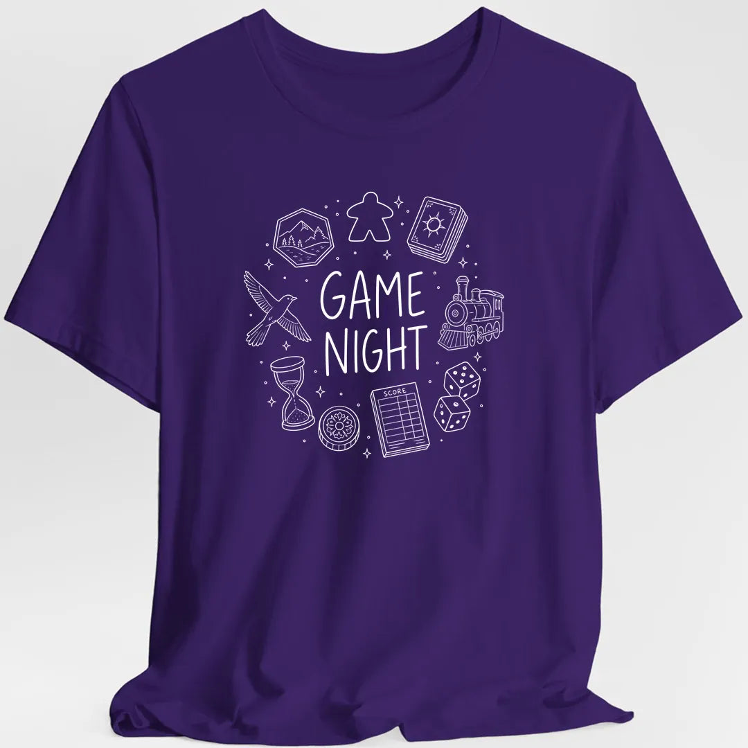 Printify T-Shirt Purple / S Board Game Night Doodle T-shirt