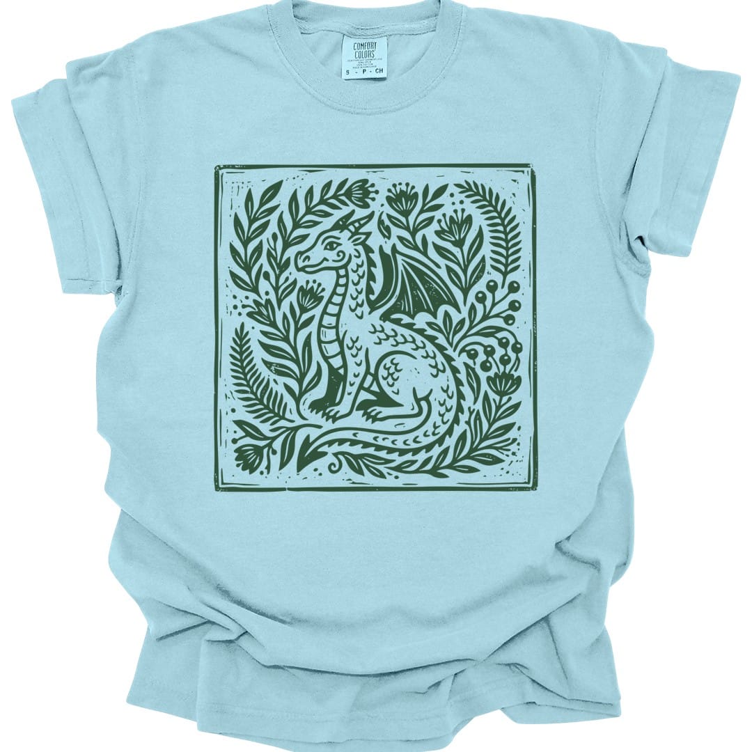 Printify T-Shirt Chambray / S Boho Dragon T-shirt - Comfort Colors