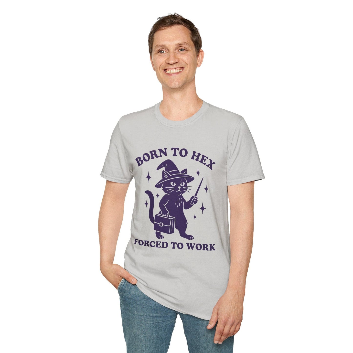 Printify T-Shirt Born to Hex Forced to Work Cat T-Shirt