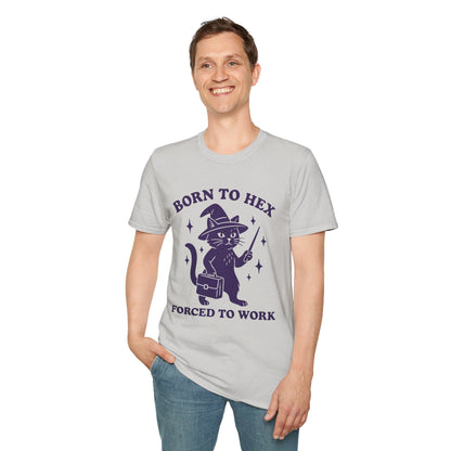 Printify T-Shirt Born to Hex Forced to Work Cat T-Shirt