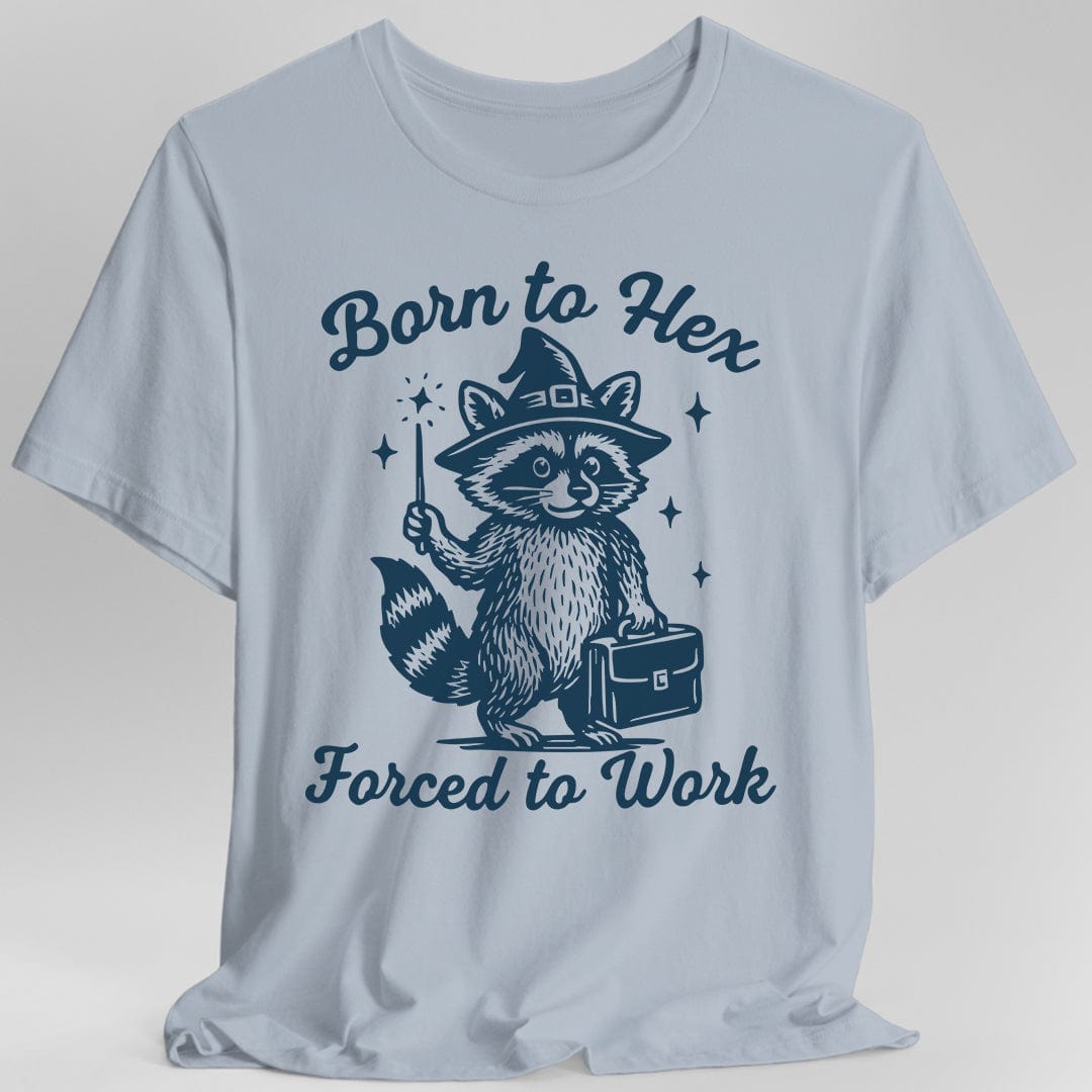 Printify T-Shirt Light Blue / S Born to Hex Forced to Work Raccoon T-Shirt
