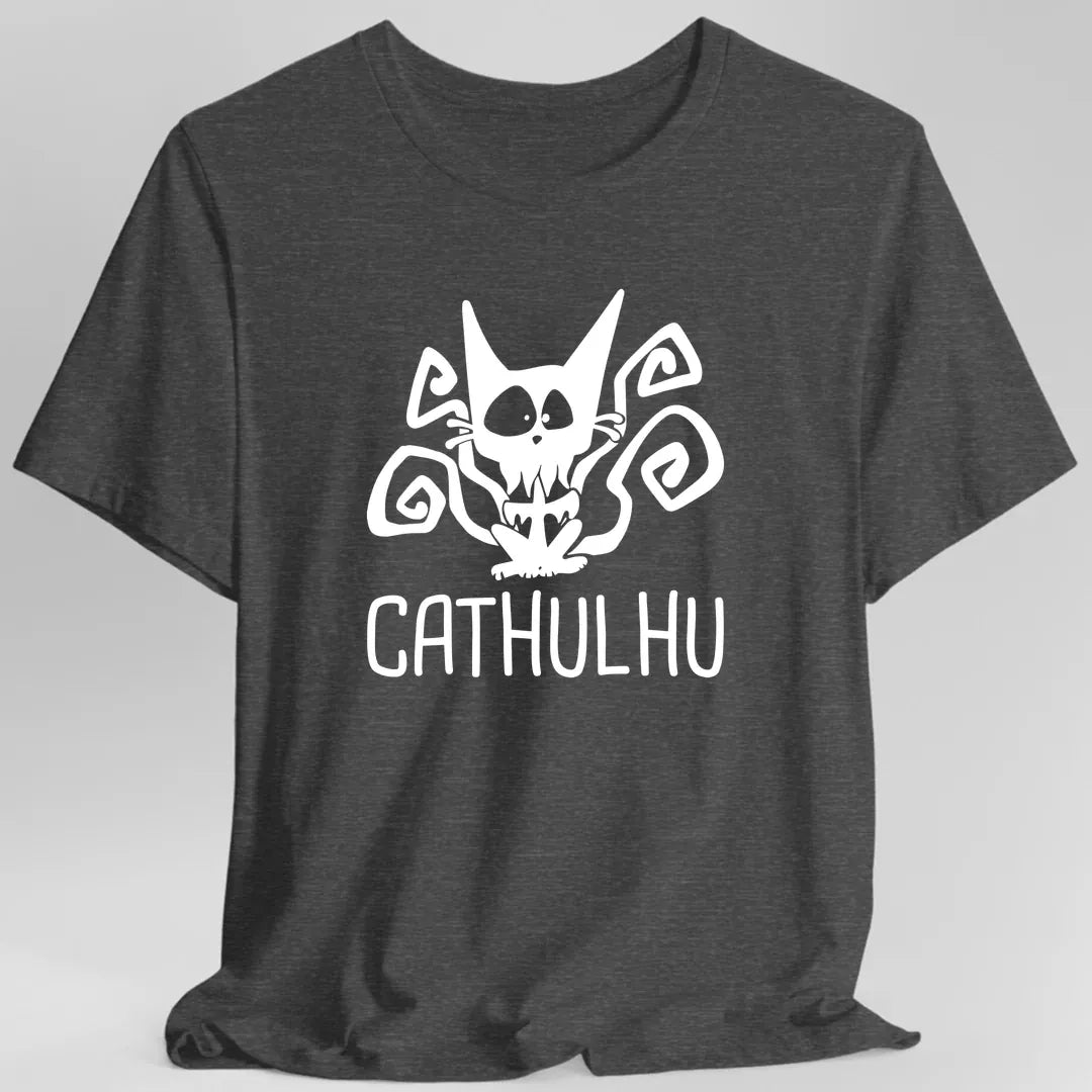 Printify T-Shirt Dark Heather / S Cathulhu Funny Cat T-Shirt