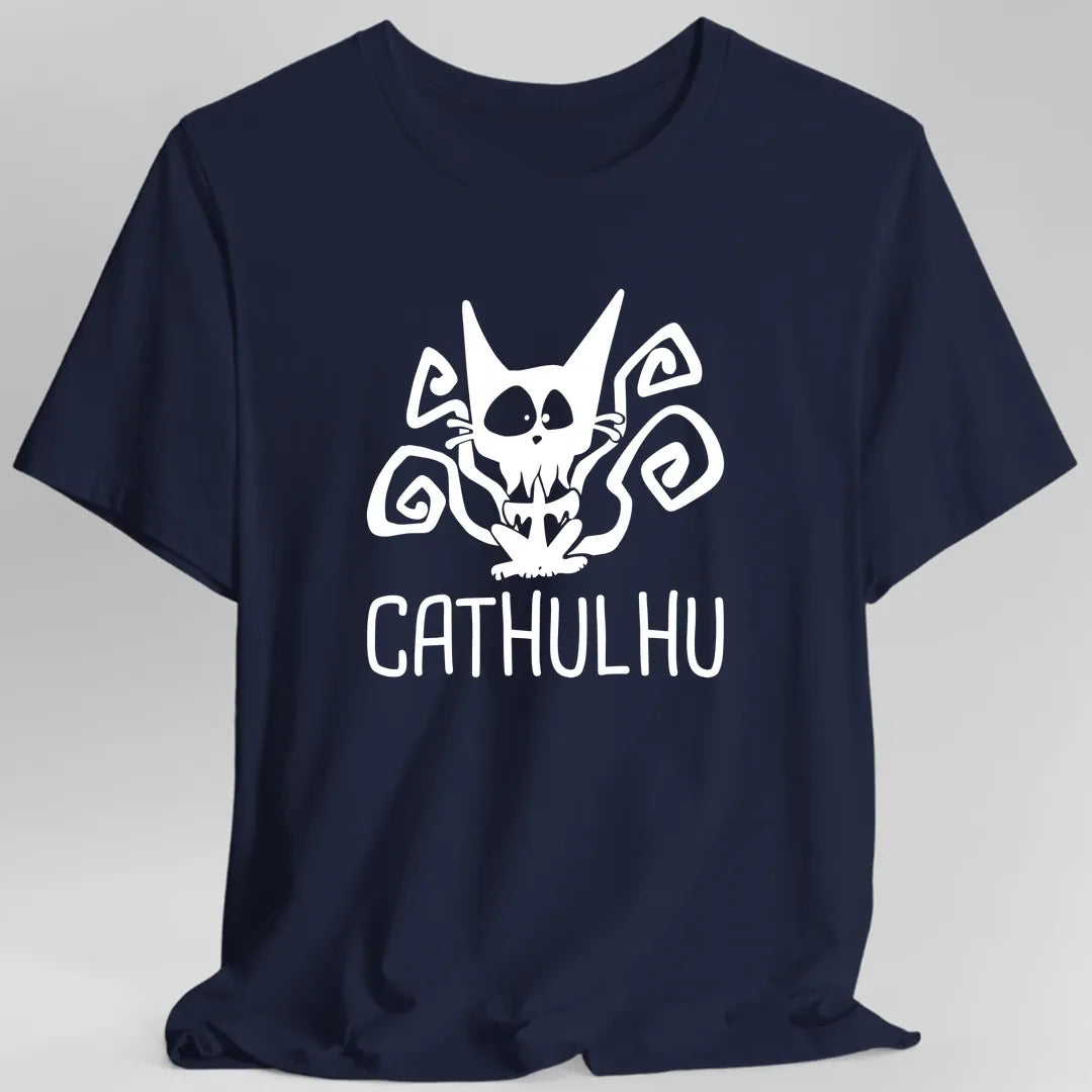 Printify T-Shirt Navy / S Cathulhu Funny Cat T-Shirt