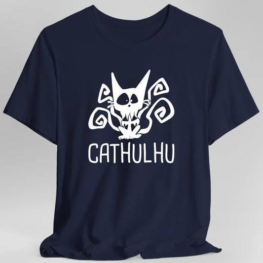 Printify T-Shirt Navy / S Cathulhu Funny Cat T-Shirt