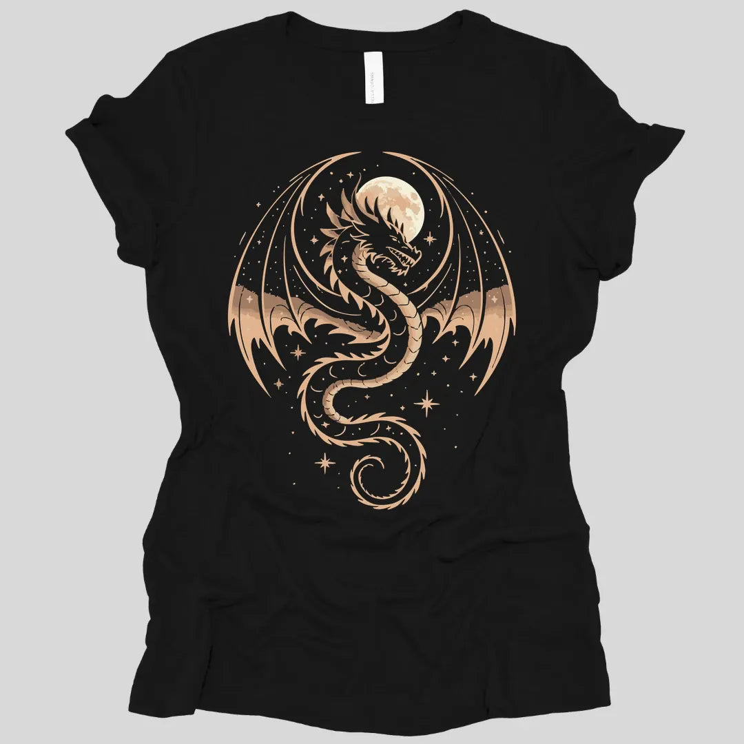 Printify T-Shirt Black / S Celestial Dragon Women's T-shirt