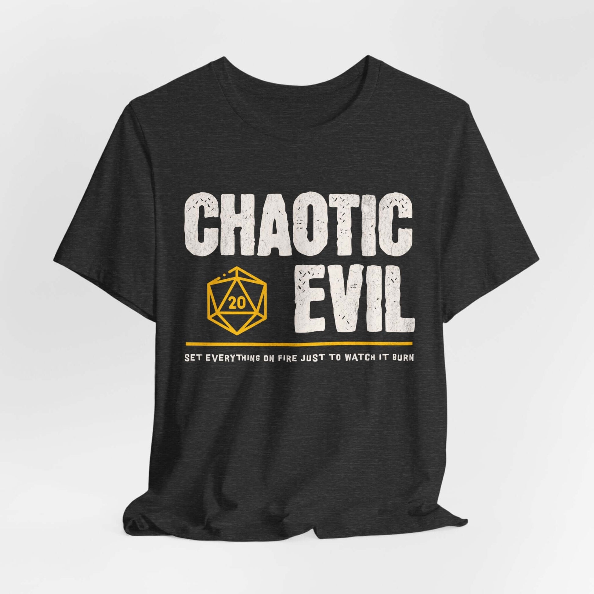 Printify T-Shirt Dark Grey Heather / S Chaotic Evil Shirt - DnD Alignment T-shirt