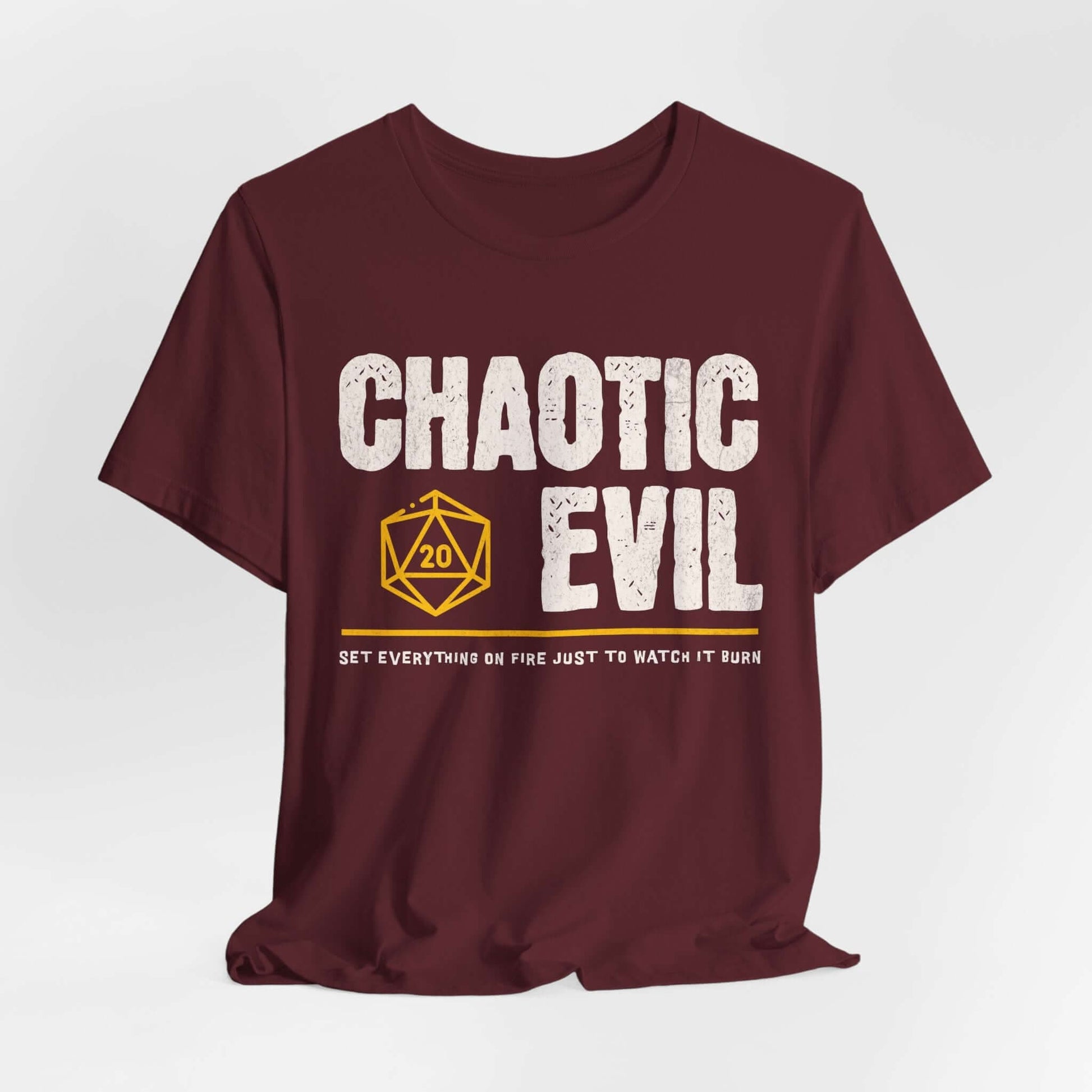 Printify T-Shirt Maroon / S Chaotic Evil Shirt - DnD Alignment T-shirt