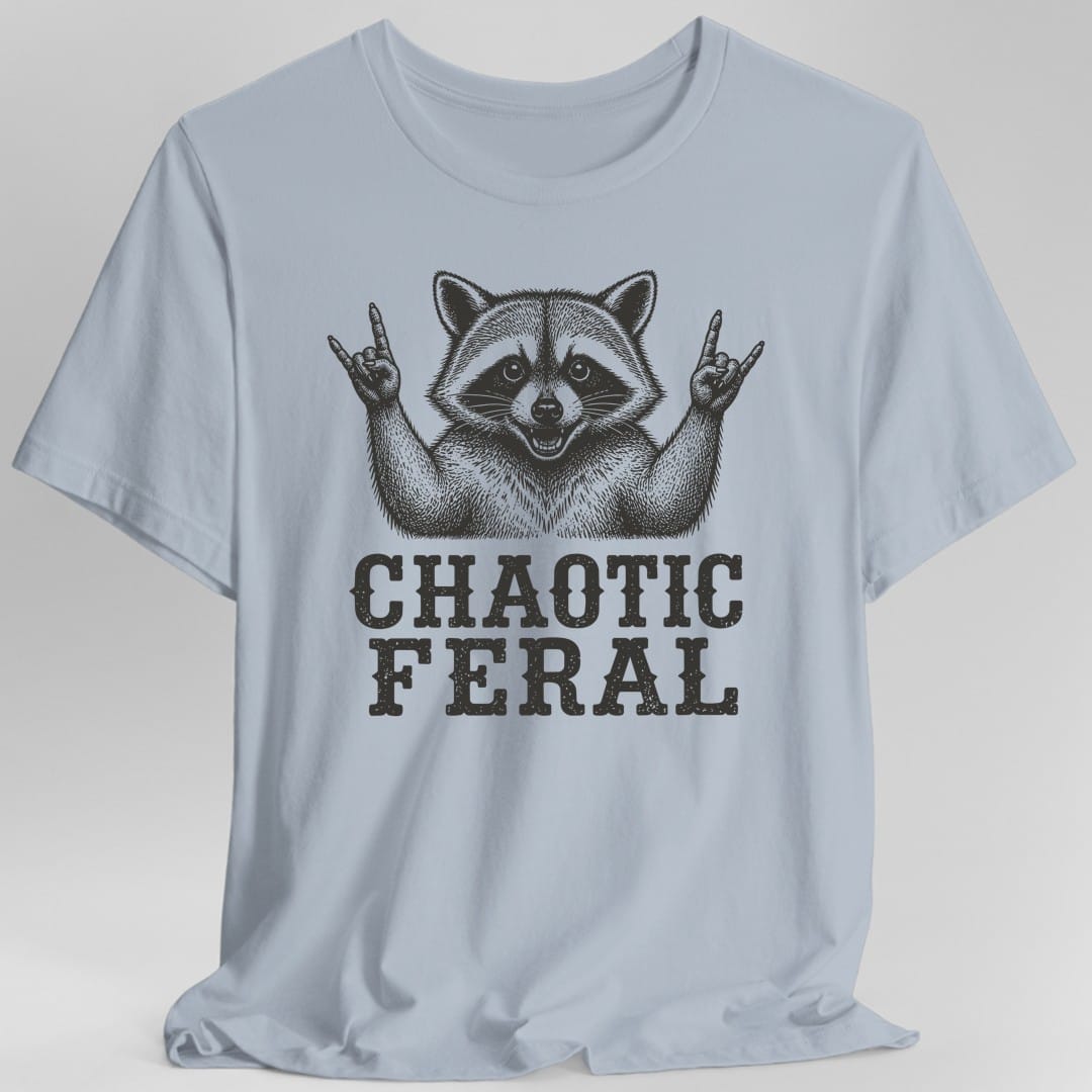 Printify T-Shirt Light Blue / S Chaotic Feral Rocker T-Shirt