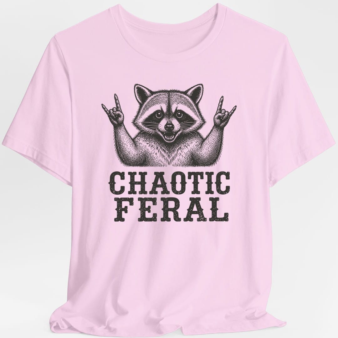 Printify T-Shirt Light Pink / S Chaotic Feral Rocker T-Shirt