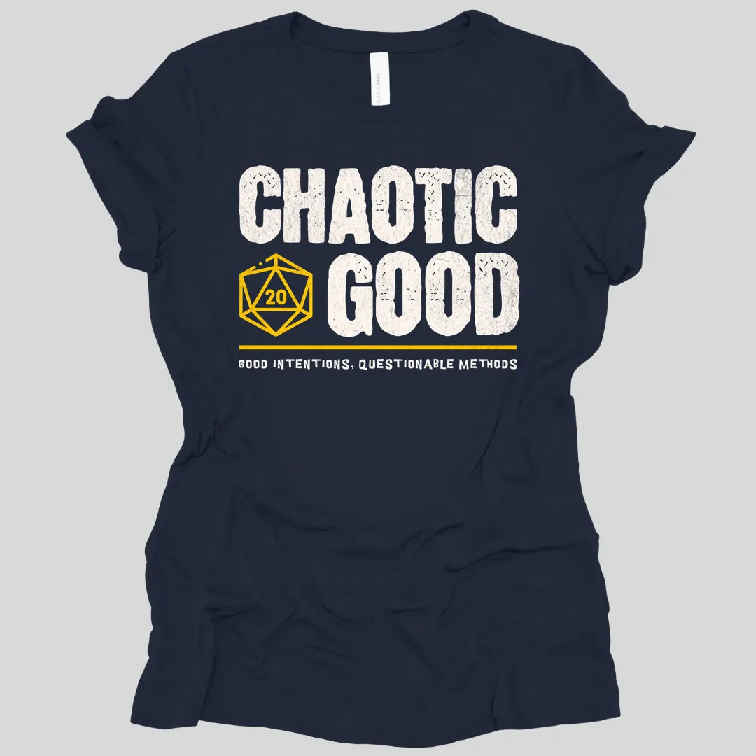 Printify T-Shirt Navy / S Chaotic Good - DnD Alignment Women's T-shirt