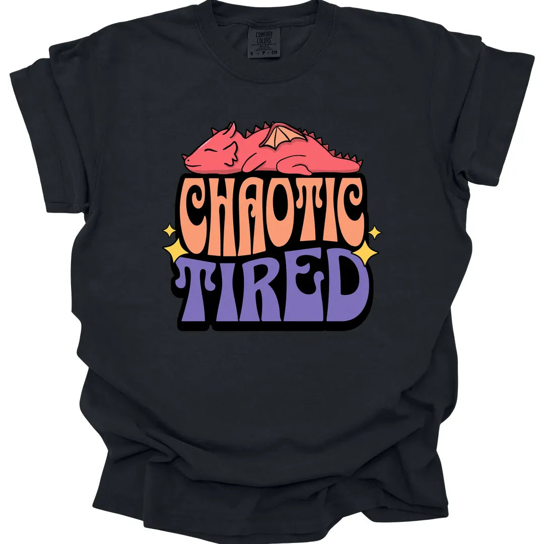 Printify T-Shirt Black / S Chaotic Tired Alignment Shirt - Comfort Colors