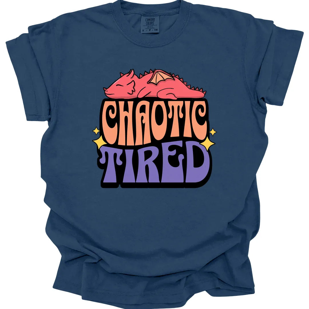 Printify T-Shirt True Navy / S Chaotic Tired Alignment Shirt - Comfort Colors