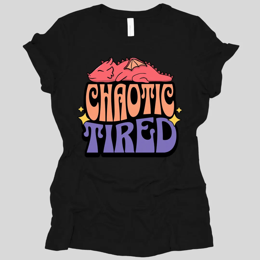 Printify T-Shirt Black / S Chaotic Tired Alignment Women's Shirt
