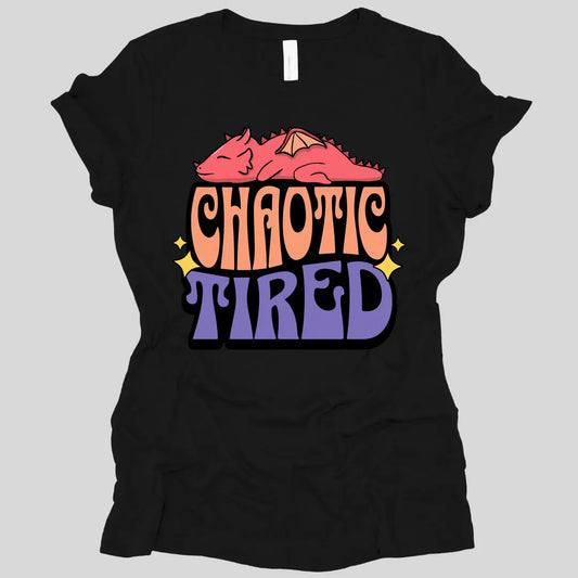 Printify T-Shirt Black / S Chaotic Tired Alignment Women's Shirt
