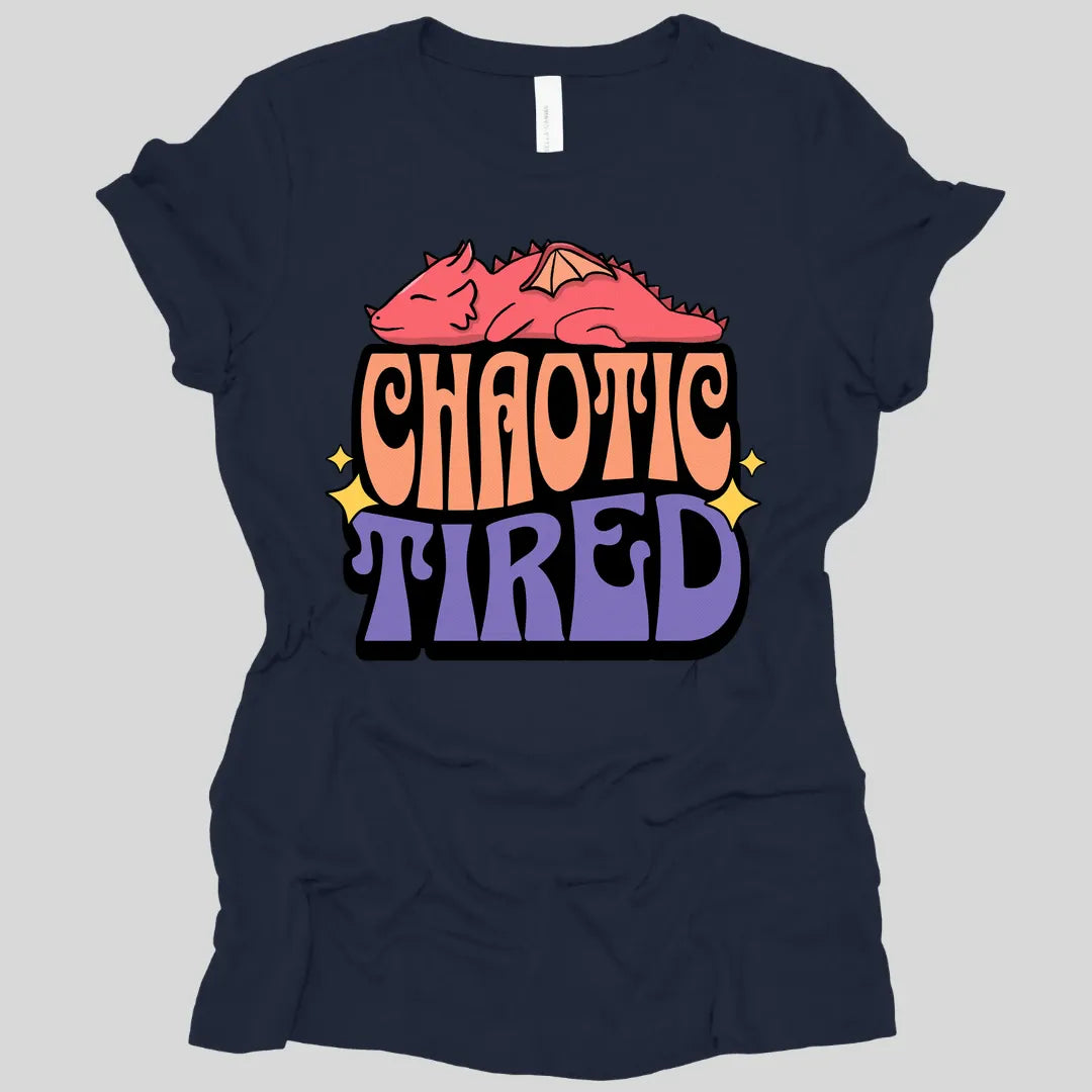 Printify T-Shirt Navy / S Chaotic Tired Alignment Women's Shirt