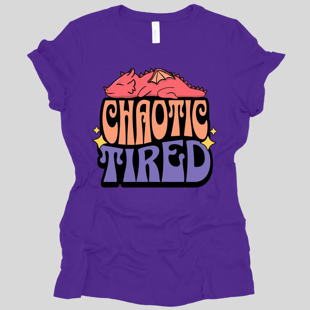 Printify T-Shirt Team Purple / S Chaotic Tired Alignment Women's Shirt