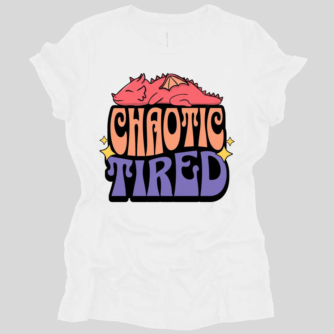 Printify T-Shirt White / S Chaotic Tired Alignment Women's Shirt