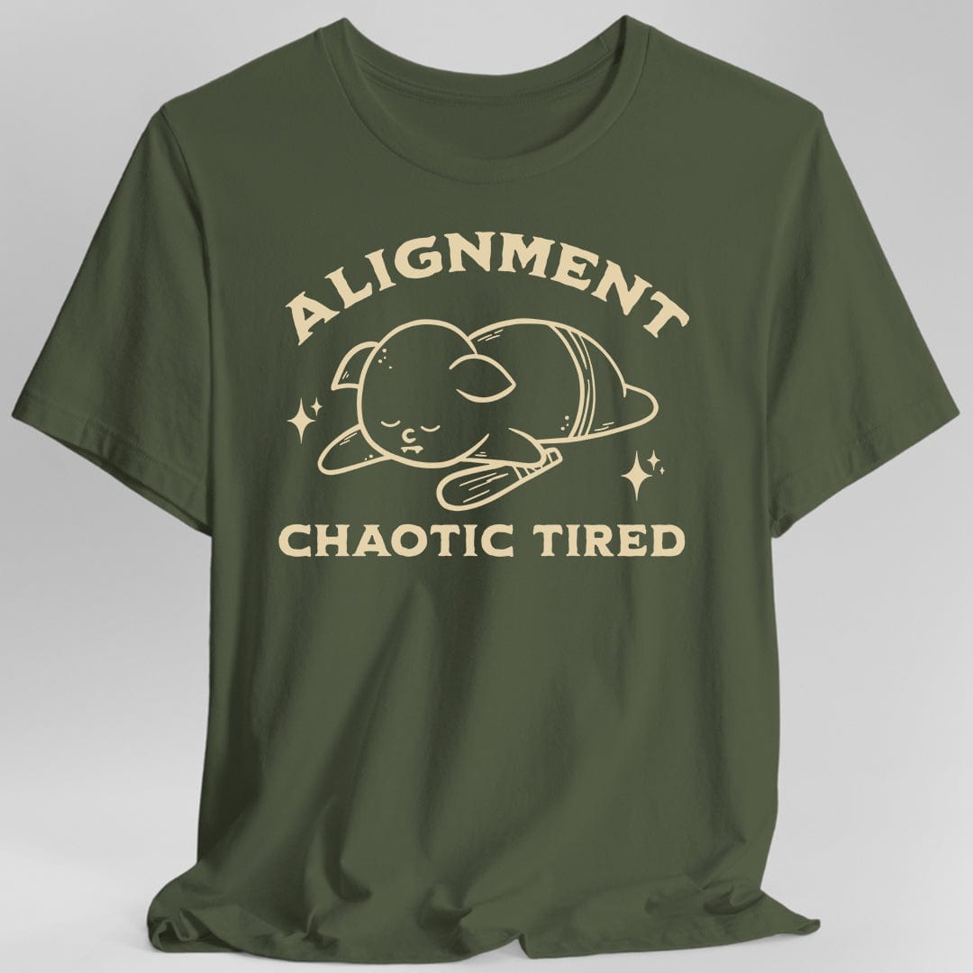 Printify T-Shirt Military Green / S Chaotic Tired Goblin T-Shirt