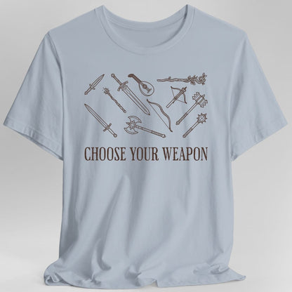 Printify T-Shirt Light Blue / S Choose Your Weapon D&D T-Shirt